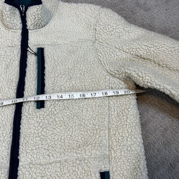 Eddie Bauer Jacket Men’s Small Ivory Chilali Faux Sherpa Outdoor Gorpcore Cabin - Picture 12 of 13